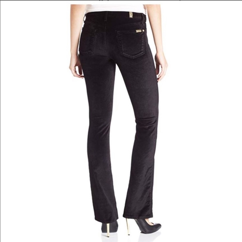 7 For All Mankind Black Velveteen Pants Jeans Boot